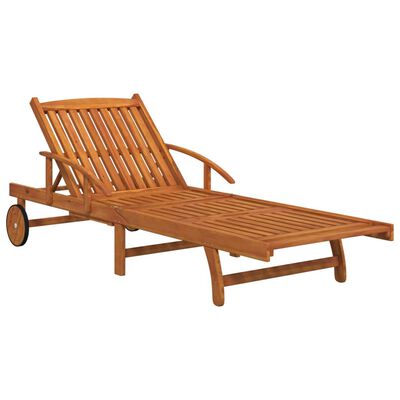 vidaXL 2 Piece Sunlounger Set with Table Solid Wood Acacia