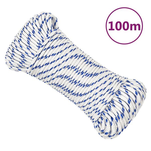 vidaXL Boat Rope White 0.16 " 328.1 ' Polypropylene