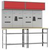 vidaXL Work Bench Set with Shelf 8 pcs Gray 200 x 55 x 200 cm Steel