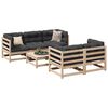 vidaXL Patio Sofa Set Anthracite Solid Pine Wood, Oxford Fabric Large