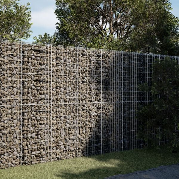 vidaXL Gabion Basket Silver Galvanized Iron 98.4 x 39.4 x 78.7 in