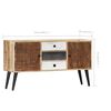 vidaXL Sideboard Natural wood with brown and black tones Solid Mango Wood