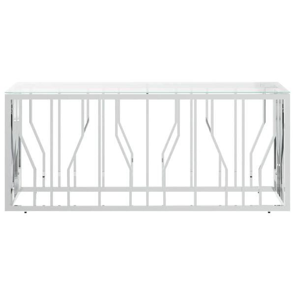 vidaXL Coffee Table Silver Stainless steel Medium Modern Coffee Table