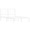 vidaXL Bed Frame White Powder-Coated Steel Double Bed Frame