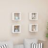 vidaXL Cube Shelf Set of 4 White Engineered wood 8.7x5.9x8.7 in