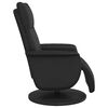 vidaXL Recliner Chair with Footrest Black Faux Leather