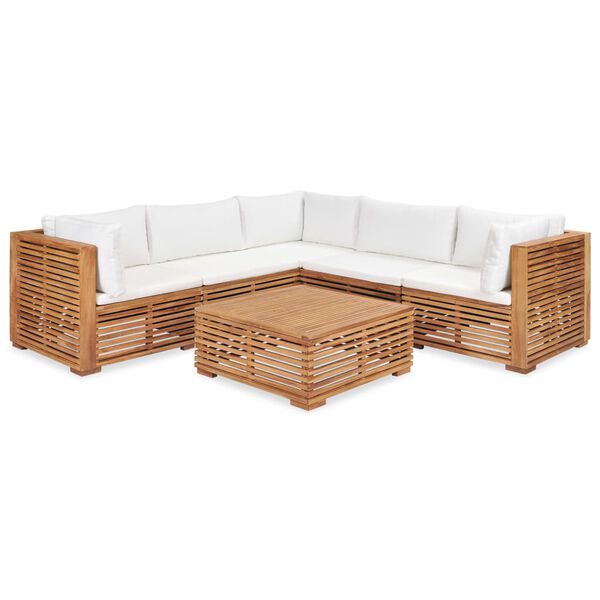 vidaXL 6 Piece Garden Lounge Set with Cushions Solid Teak Wood