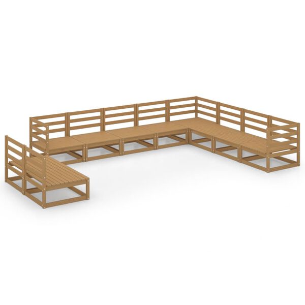 vidaXL Garden Lounge Set Honey brown Solid pinewood 10 Piece Set