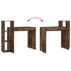 vidaXL Desk Smoked Oak 39.37 x 15.75 x 35.43 in Engineered Wood