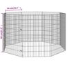 vidaXL Animal Enclosure Silver Galvanized Iron 8 Panels Adjustable