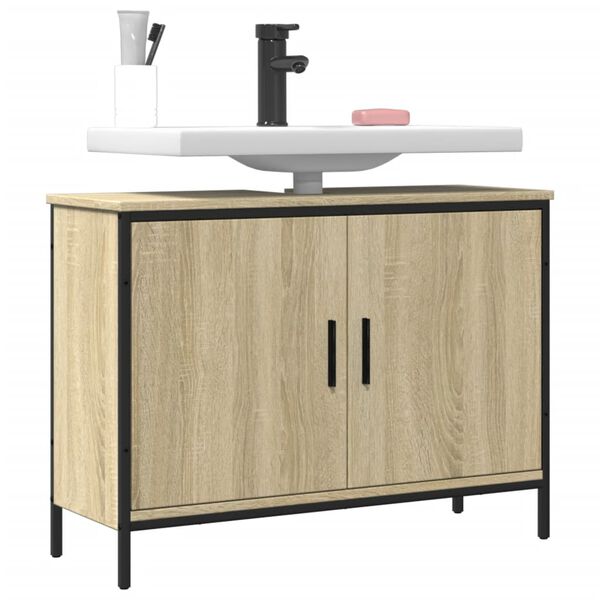 vidaXL Bathroom Sink Cabinet Sonoma oak Engineered wood Medium