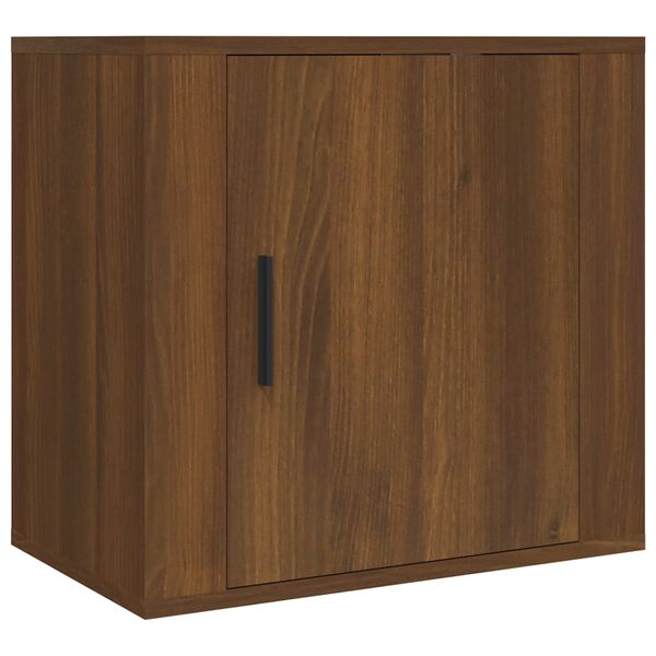 vidaXL Wall-mounted Bedside Cabinet Brown Oak Engineered wood
