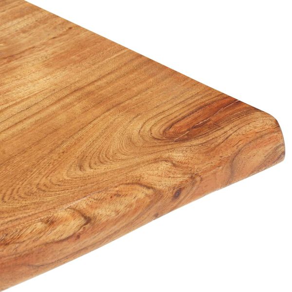 vidaXL Coffee Table Brown, Black Solid Acacia Wood, Powder-Coated Iron