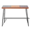 vidaXL Console Table Brown MDF, Steel Standard Decorative Inlays