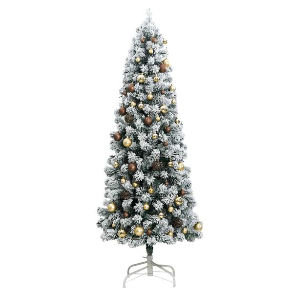 vidaXL Artificial Hinged Christmas Tree 300 LEDs & Ball Set 82.7"
