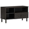 vidaXL TV Cabinet Black Solid mango wood, engineered wood, iron Medium