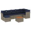 vidaXL 8 Piece Garden Sofa Set with Cushions Grey Poly Rattan