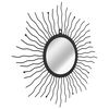 vidaXL Wall Mirror Black Powder-coated steel 23.6 in diameter
