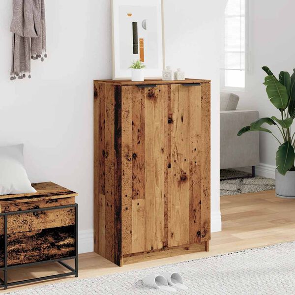 vidaXL Shoe Cabinet Old Wood Engineered Wood Medium Shoe Cabinet