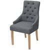 vidaXL Dining Chair Set of 4 Dark Gray Polyester upholstery, Oak wood legs