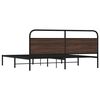 vidaXL Bed Frame Brown Oak Steel Double Bed Frame Rectangular
