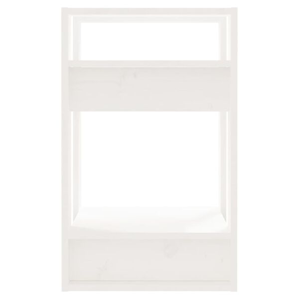 vidaXL Book Cabinet White Solid pine wood Compact Book Cabinet