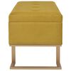 vidaXL Bench Mustard and gold Velvet upholstery and powder-coated iron legs