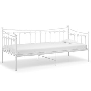 vidaXL Sofa Bed Frame White Powder-coated metal Twin