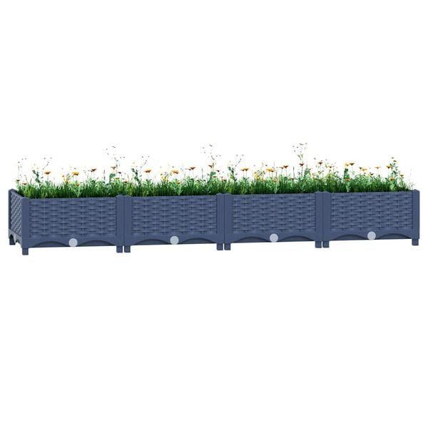 vidaXL Raised Bed Blue grey Polypropylene Medium Durable Raised Bed