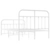 vidaXL Bed Frame White Powder-coated steel Double Bed Frame