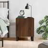 vidaXL Bedside Cabinet Brown Oak Engineered Wood, Iron Standard