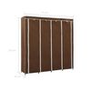 vidaXL Wardrobe Brown Iron tube and 100% polyester Large Wardrobe