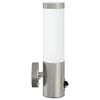 vidaXL Outdoor Wall Light Silver 12 x 7.5 x 29 cm Stainless steel