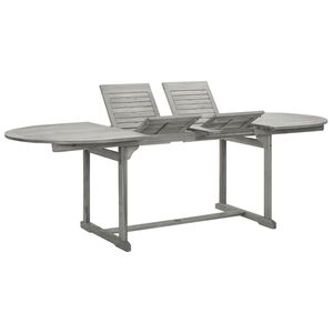vidaXL Garden Table Grey with a grey wash finish Solid acacia wood