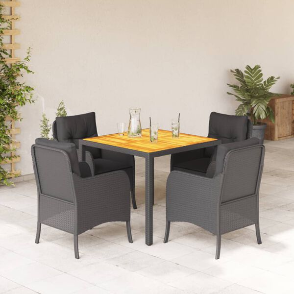 vidaXL Garden Dining Set Black