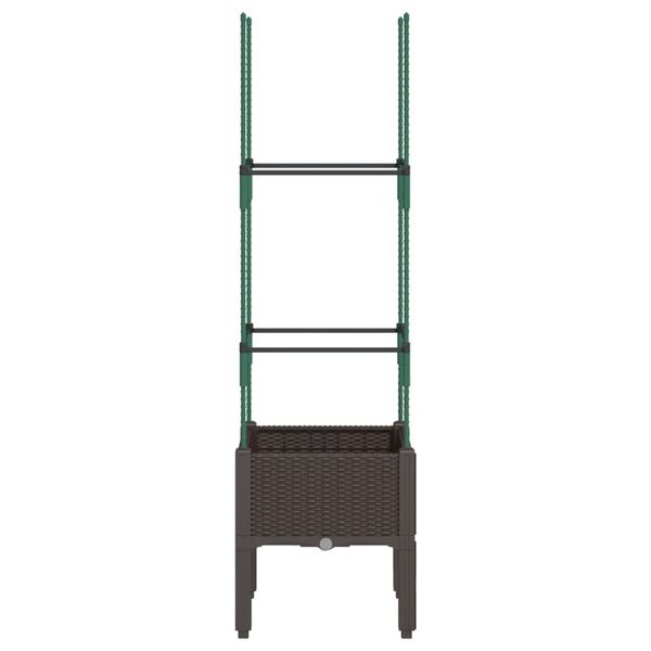 vidaXL Garden Planter Brown Polypropylene Medium Garden Planter Square