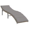 vidaXL Sun Lounger Set of 2 Beige frame with light grey cushions