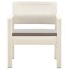 vidaXL Garden Lounge Set White Plastic, Fabric (55% cotton, 45% polyester)