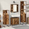 vidaXL Bathroom Furniture Set with Door 4 pcs Brown 33 x 33 x 185.5 cm