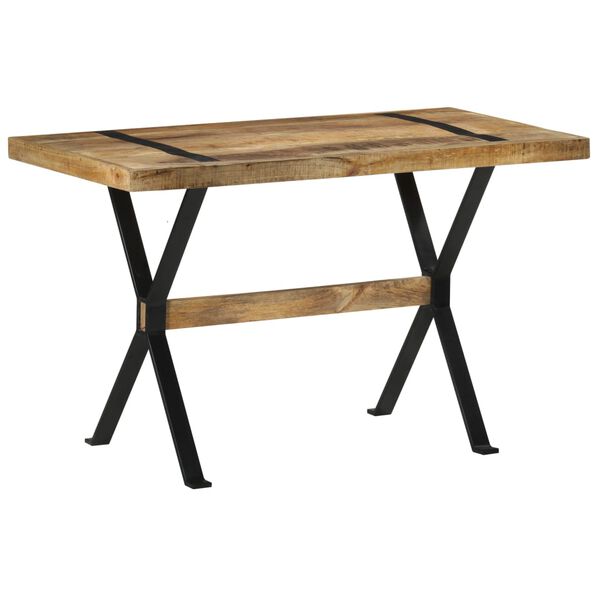 vidaXL Dining Table Rough Mango Wood 47.2 x 23.6 x 29.9 in Heavy Duty