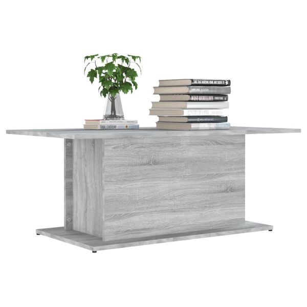 vidaXL Coffee Table Grey Sonoma Engineered Wood 40.2 x 21.9 x 15.7 in