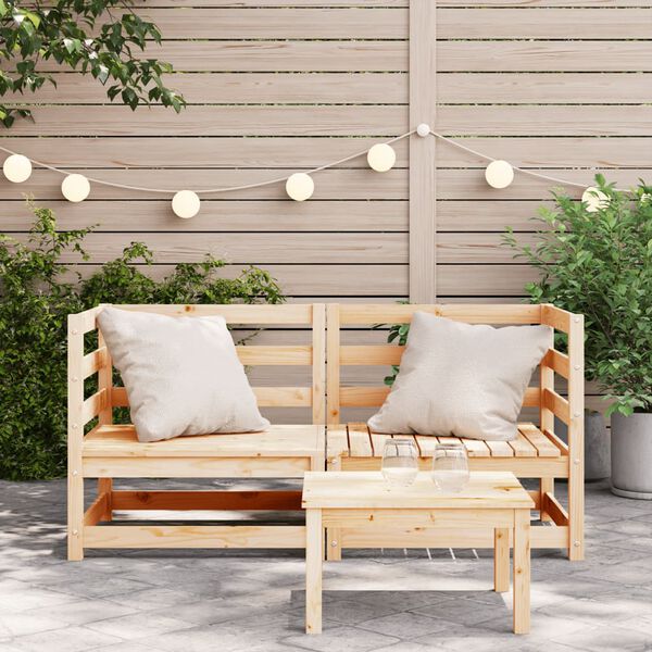 vidaXL Garden Sofa Natural Pine Solid pine wood Standard Modular