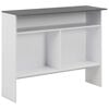 vidaXL Bar Table White with Grey Tabletop Engineered wood Bar Height