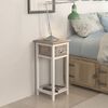 vidaXL Cabinet Brown and White Paulownia wood and plywood Bedside Table