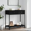 vidaXL Console Table Black Engineered wood, metal 29.5 x 13.6 x 29.5 in