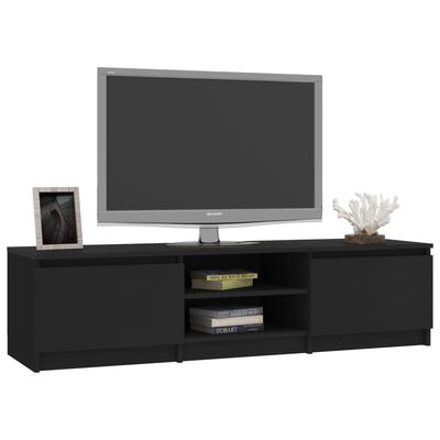 vidaXL TV Stand Black 55.1"x15.7"x14" Engineered Wood
