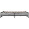 vidaXL Bed Frame Grey Sonoma Engineered wood, steel 79 x 79 in Durable