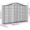 vidaXL Gabion Basket Silver Galvanized Iron 78.7 x 11.8 x 47.2 in