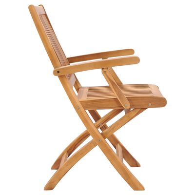 vidaXL Folding Patio Chairs 2 pcs Solid Teak Wood