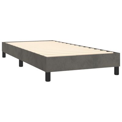 vidaXL Box Spring Bed with Mattress Dark Gray 39.4"x79.9" Twin XL Velvet